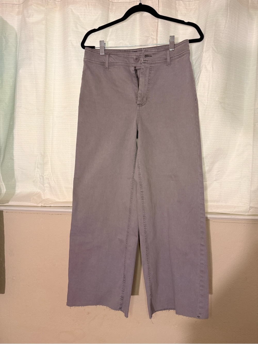 OAT New York Wide-Leg Crop Jeans in Light Gray